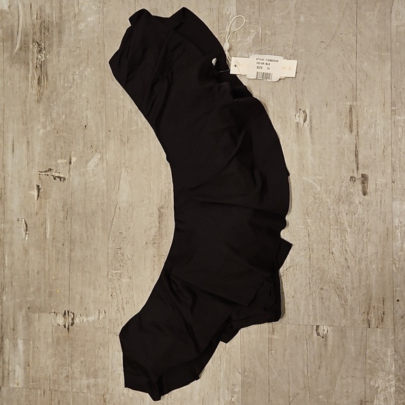 💕TRINA TURK💕 Monaco Solids Off The Shoulder Bandeau Bikini Top ~ Black 14 NWT - Picture 6 of 12